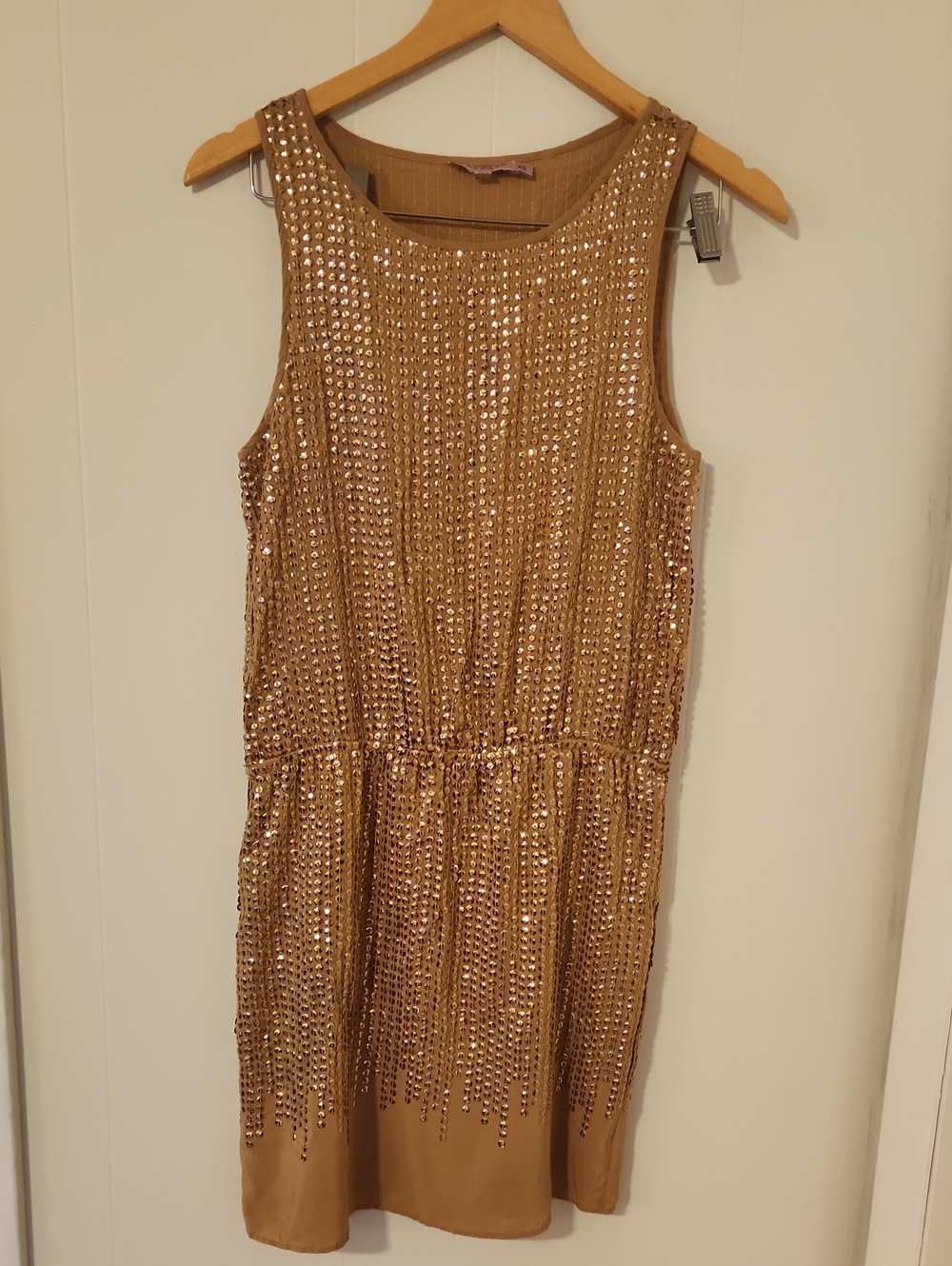 Calypso St. Barth Gold Sequin Sleeveless Shift Dress